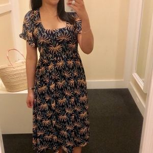 MADEWELL OASIS PALM PRINT CUTE DRESS